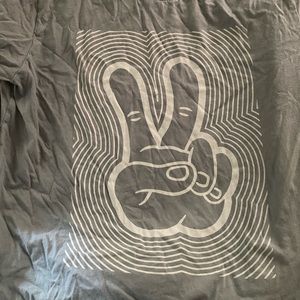 Grey peace sign Dutch bros shirt